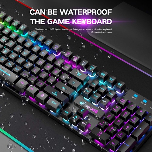 Large Print Wireless Keyboard and Mouse - 7 Colors Backlit Keyboard, Oversize Le - Picture 2 of 6