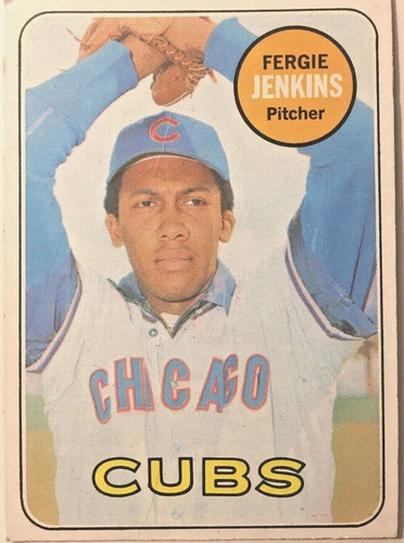 FERGIE JENKINS 1969 Topps card #640 Chicafo Cubs pitcher, Hall of Fame 1991