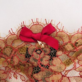 BNWT Agent Provocateur Soir&eacute;e Zaharah Thong Gold Burgundy AP 2 $390