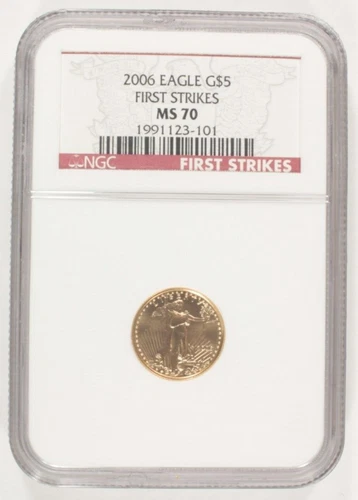 2006 G$5 1/10 Oz. Gold American Eagle Graded by NGC as MS70 First Strikes