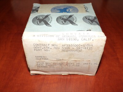 1959 Convair General Dynamics Bolts MS20007H30 (Box of 10)