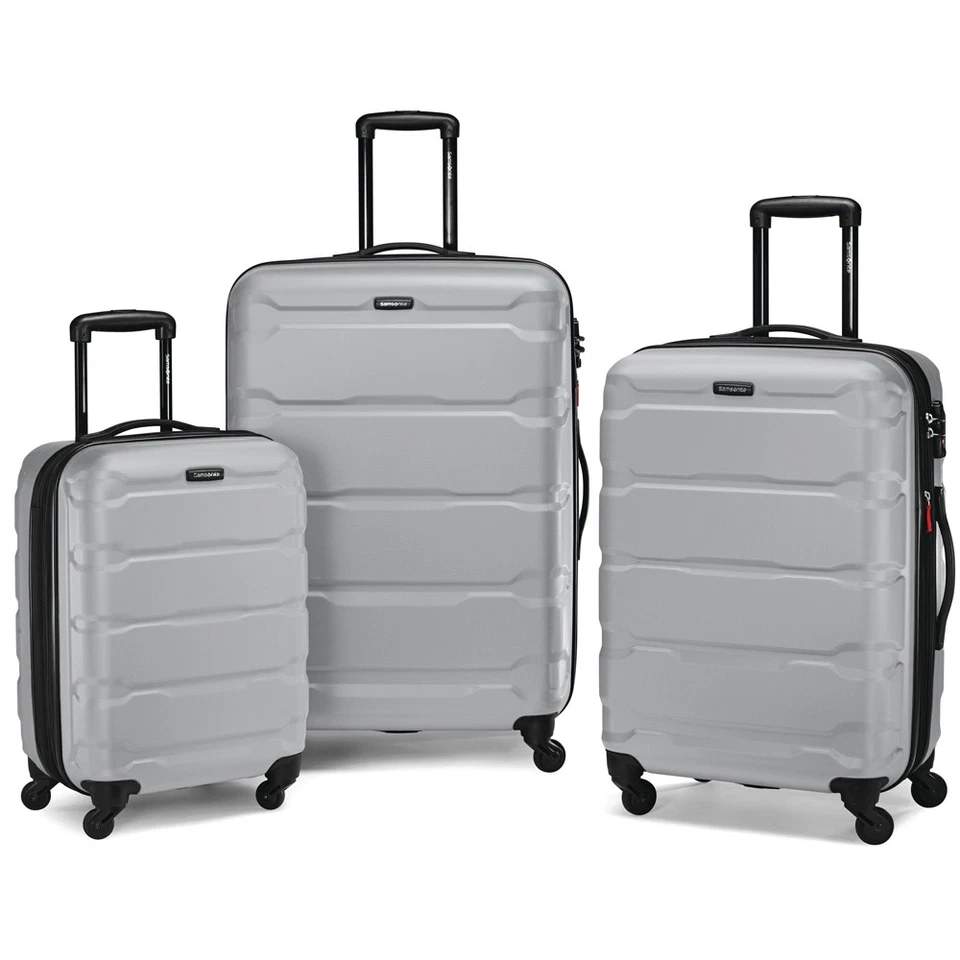 Samsonite Omni 3 Piece Hardside Luggage Spinner Set (20"/24"/28") Silver - **OPE