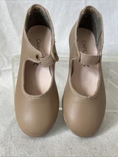 Capezio Girls Size 11 M Tap Shoes Tan Elastic Strap Closure With Eyelets