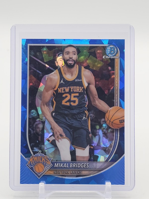 MIKAL BRIDGES 2025-26 BOWMAN CHROME SAPPHIRE EDITION REFRACTOR NY KNICKS Q5759