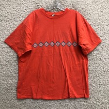 VINTAGE Gap Shirt Extra Large Adult Orange Geometric Short Sleeve Crewneck Mens