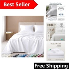 600 Thread Count King Sheets Set - Sateen Weave with All-Around Elastic