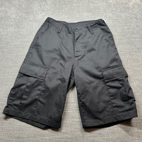 Mil- Tec  Cargo Shorts Mens Small Black  Adjustable Waist Utility Tactical