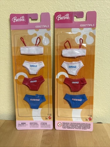 NEW Vtg Mattel Barbie Essentials Bra and Panties Set NIP Lot of 2 - B7382 C4042