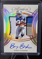 2025 FLAWLESS BARRY SANDERS DUAL PATCH ON CARD AUTO /25 #DPA-BSS *HOF* 
