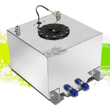 5 Gallon Lightweight Polished Aluminum Gas Fuel Cell Tank Sender 12x12x8