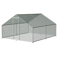 i.Pet Chicken Coop Cage 3x4x2m Galvanised Steel w/Oxford Canopy