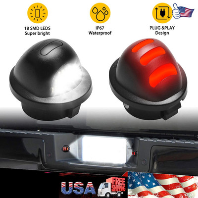 2X LED License Plate Light For Ford F150 F250 F350 Rear Bumper Tag Assembly Lamp
