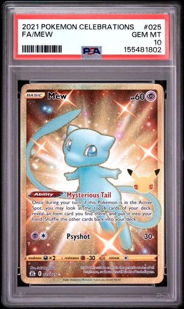 Mew Pokémon TCG Professional Sports Authenticator (PSA) Grade 10