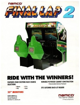 1980s Arcade Game Ad Lot Namco Final Lap 2 Shuffleboard