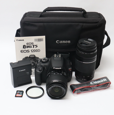 Canon EOS Rebel T5 18MP Digital SLR Camera Full Kit w/ EFS 18-55mm