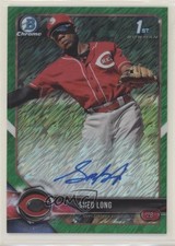 2018 Bowman Chrome Prospect Green Shimmer Refractor /99 Shed Long Auto 0g4