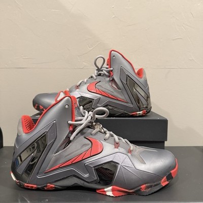 Nike LeBron 11 Elite Wolf Grey Laser Crimson Basketball Shoes 642846-001 Mens 10 LeBron 11 Elite  main image 2