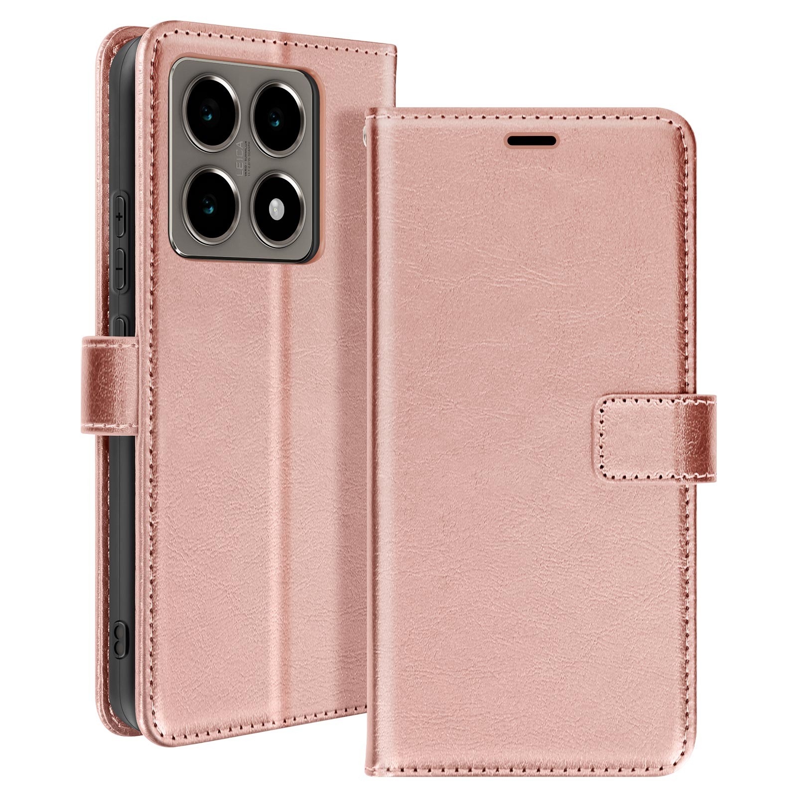 Coque Xiaomi 14T protection intégrale antichoc rose champagne housse cordon amovible