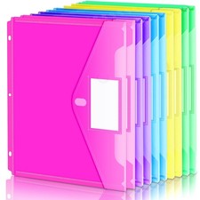 Binder Pocket, 10 Pack Super Heavyweight Plastic Folders with Tight Closure, Fol