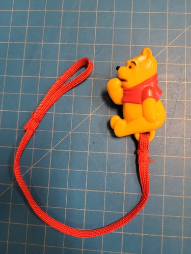 Vintage Disney Winnie The Pooh The First Years Pacifier Clip Toy Tether Red Cord