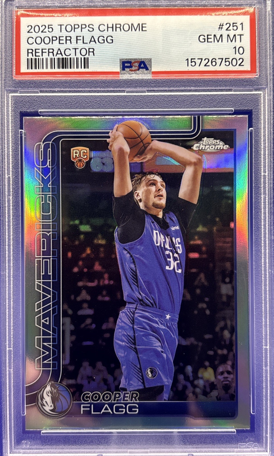 2025-26 Topps Chrome Cooper Flagg Rookie Refractor RC #251 PSA 10 🔥GEM MINT🔥