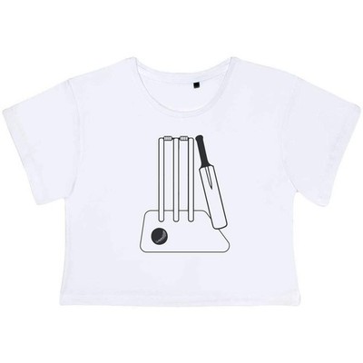 ''Cricket Pitch Essentials'' Damen Baumwolle Crop Tops (CO054246)