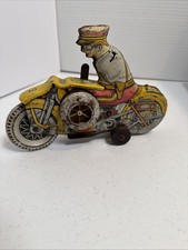 VINTAGE MARX- POLICE SIREN MOTORCYCLE 1930s--WINDUP