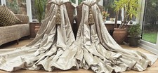 OYSTER  SATIN  INTERLINED CURTAINS  88" DROP BY 118" WIDTH