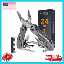 24in1 Portable Pocket Multitool Stainless Steel Pliers Knife Screwdriver Outdoor