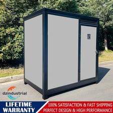 Outdoor Portable Restroom Mobile Toilet w/ Shower Bathroom, Sink, LED Light, Fan