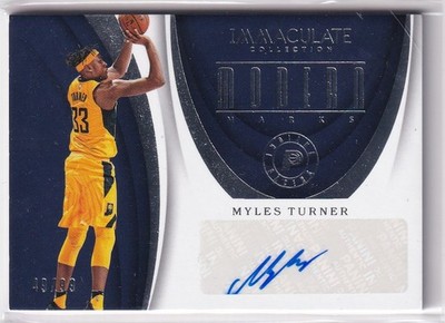 2017-18 NBA Panini Immaculate No. MK-MTN Myles Turner Auto