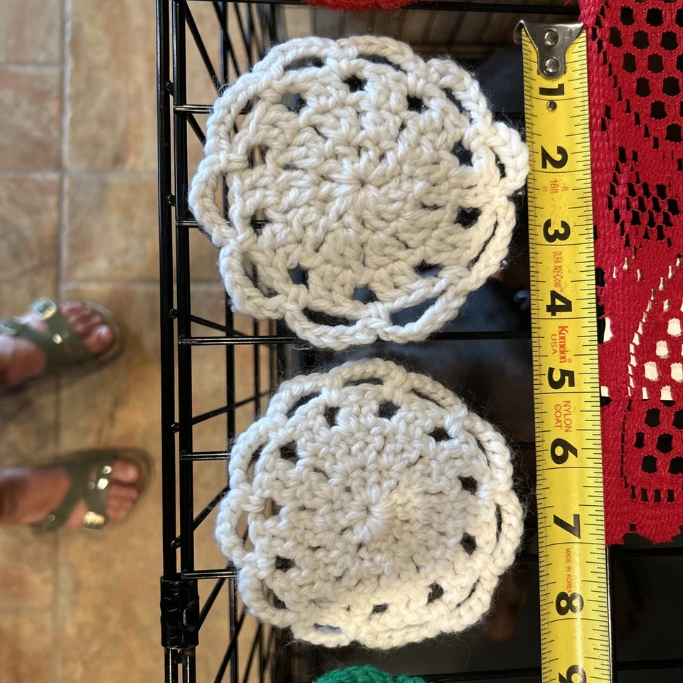 12 tapetes vintage de varios tamaños incluyendo posavasos de ganchillo Foto 4 de 4