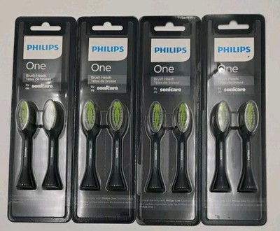 4 Packs (2 PER PACK) Philips ONE Brush Heads by Sonicare #BH1022/04 NAVY