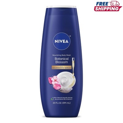 NIVEA Nourishing Botanical Blossom Body Wash with Nourishing Serum, 20 Fl Oz