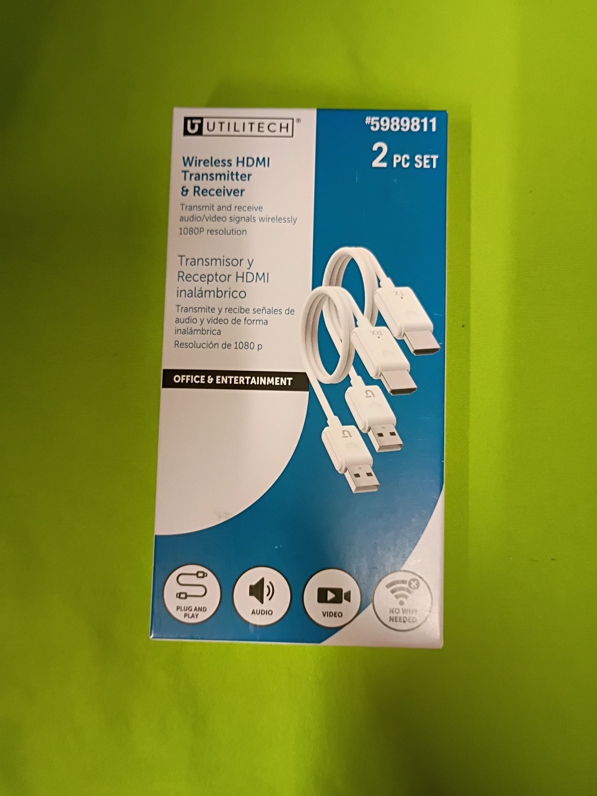Utilitech Wireless HDMI Transmitter & Receiver, 2 Piece Set. #5989811