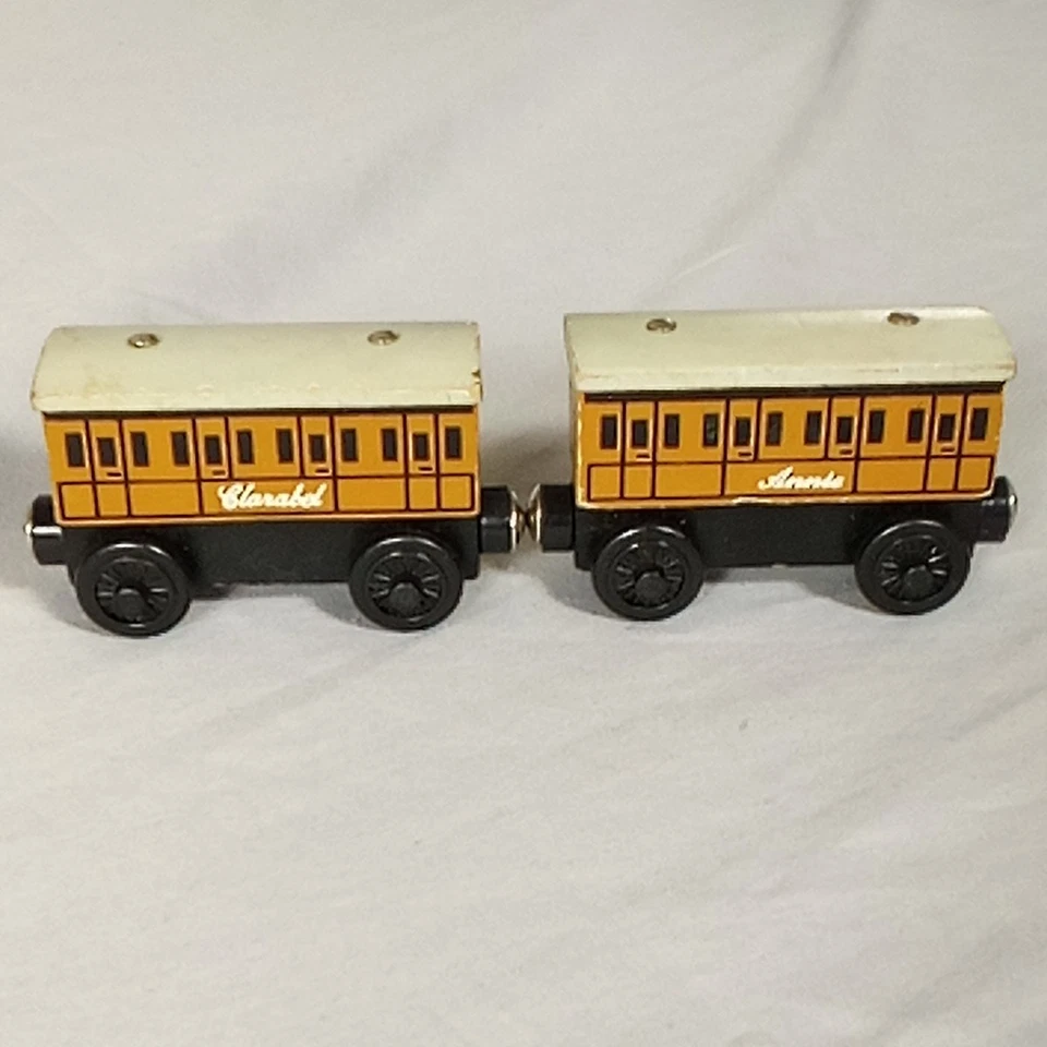 Thomas & Friends Annie Clairabel tren de madera vagones de pasajeros años 90 Foto 2 de 4