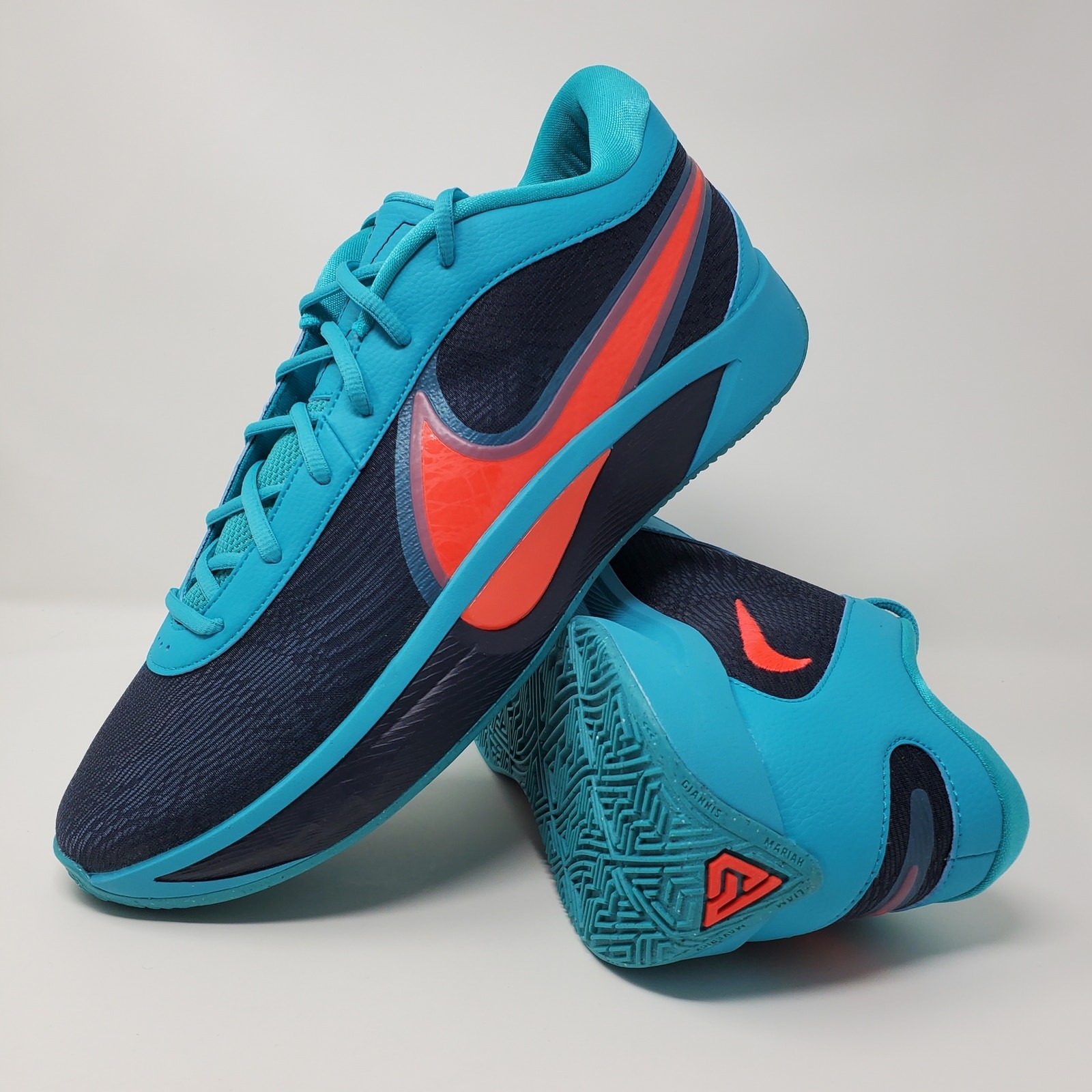 Nike Giannis Freak 6 Cactus Teal Blue Navy Red FJ7792-300 Men's Size 12.5