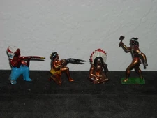 Lot of 4 Johillco Lead Toy American Indian Figures #5