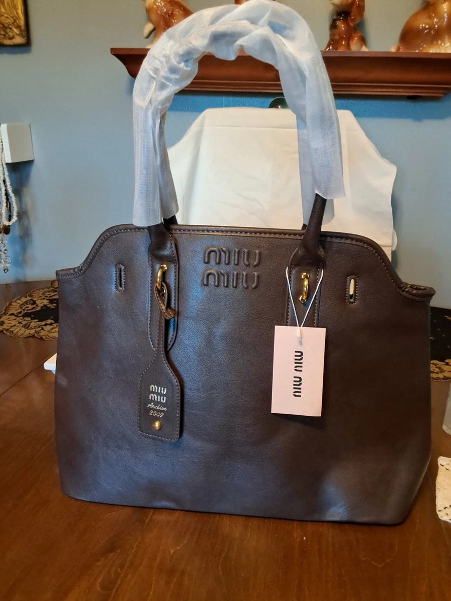 Brown Leather Exterior Miu Miu Bags & Handbags for Women for sale