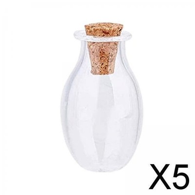 5x Mini Glasflaschen Fläschchen Korkenstopfen kleine Fläschchen Miniatur Tränke Flaschen