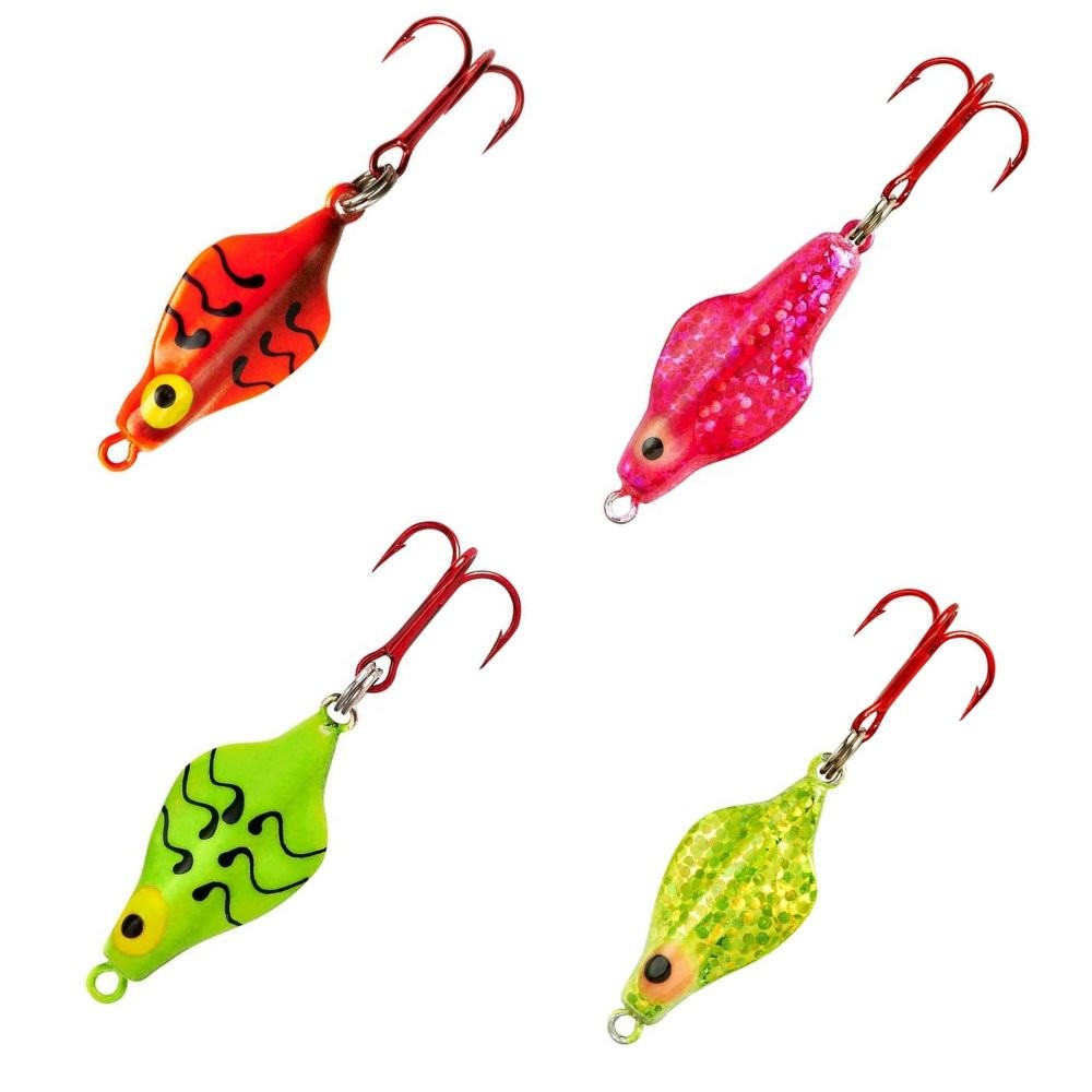 Confezione Da 2 Jig Lindy Rattl'n Flyer Per Pesca Sul Ghiaccio - 3/16 Oz Arancione Tiger Glow