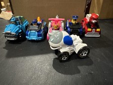 Lot of 6 Paw Patrol Diecast Vehicles Including Robot Dog Chase Marshall Rex Skye