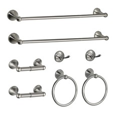 8 Pieces Bathroom Hardware Set Brushed Nickel Adjustable Expandable Towel Bar...