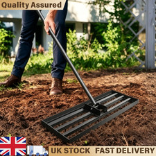 Lawn Leveling Rake 30"x10" Heavy Duty Steel, Top Dressing Soil Leveler UK STOCK