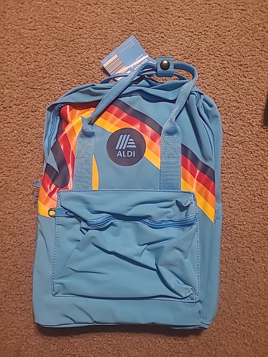 ALDI Gear Backpack Blue Rainbow 09-2023 Release Padded Laptop