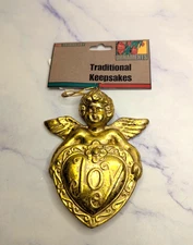 The Trimmerry Gold Angel Joy Heart Traditional Christmas Tree Ornament