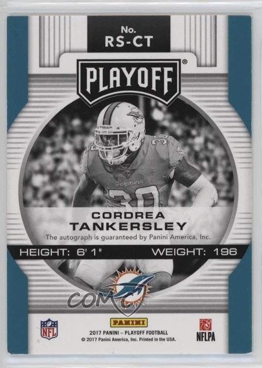 2017 Panini Playoff Rookie Signatures Hail Mary Cordrea Tankersley Auto RC - Image 2 of 2