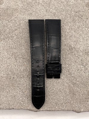 #1692 ORIGINAL PATEK PHILIPPE 19mm LEDERBAND KROKO ALLIGATOR LEDER BAND SCHWARZ