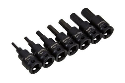 BlueSpot Tools 7-teiliges Sechskant-Bit Innensechskant-Steckschlüsselsatz 3/8 H3-H10 LEBENSLANGE GARANTIE