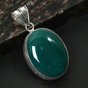 Green Onyx Gemstone Handmade Antique Design Pendant Jewelry Gift 2.4" AP-37256